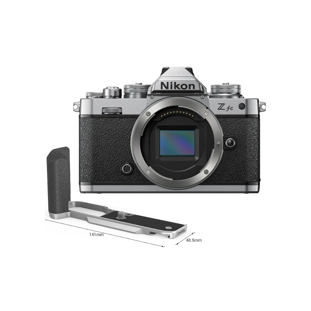 Unboxed Nikon Z fc mirrorless camera body with rig, available at Camera Club
