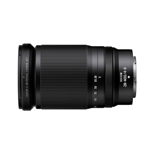 Nikon NIKKOR Z 28-400mm f/4-8 VR Lens versatile zoom lens for mirrorless Z series cameras, available at Camera Club