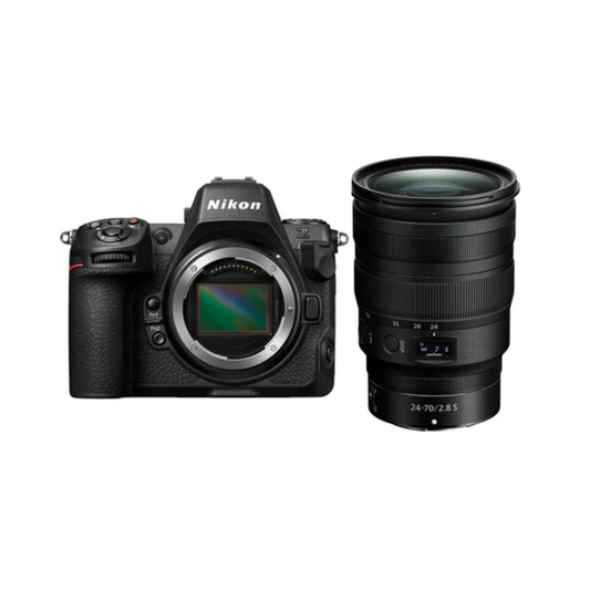 Nikon Z8 Mirrorless Camera with NIKKOR Z 24-70mm f/4 S lens, professional full-frame mirrorless camera kit for high-quality photography and video