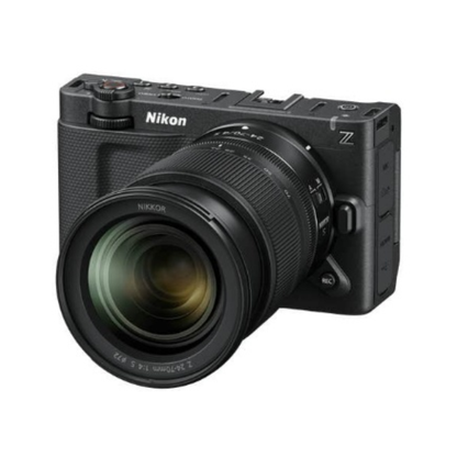 Nikon ZR 6K Cinema Camera with 24-70mm f/4 S lens, professional mirrorless video setup available at Camera Club