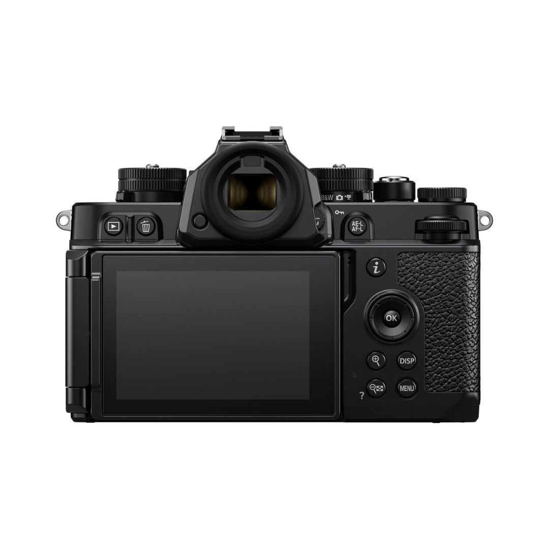 Nikon Z f Mirrorless Camera with Nikon NIKKOR Z 24-70mm f/4 S Lens front view showing full-frame design and zoom lens kit
