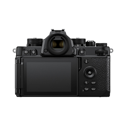 Nikon Z f Mirrorless Camera with Nikon NIKKOR Z 24-70mm f/4 S Lens front view showing full-frame design and zoom lens kit