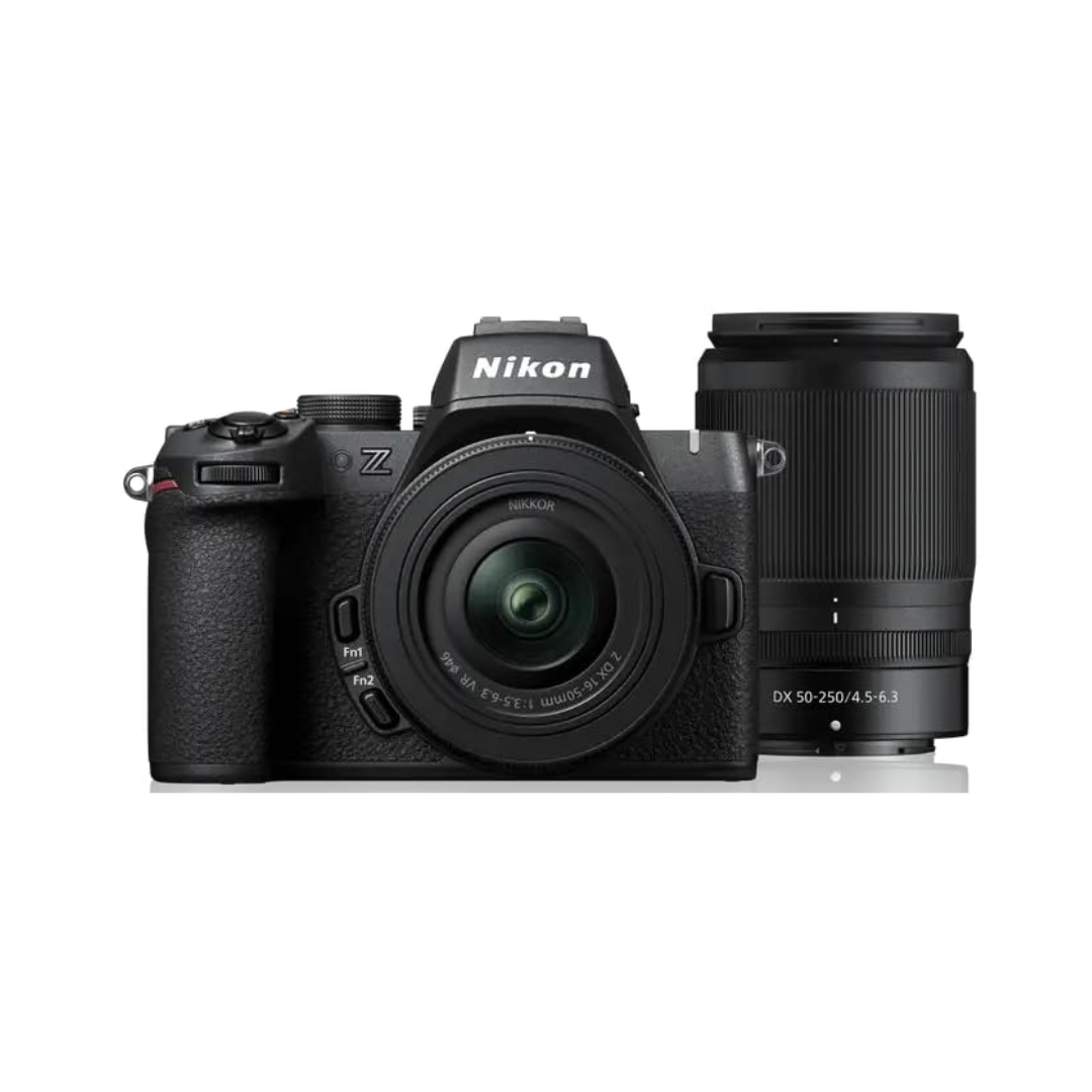 Nikon Z50II mirrorless camera with NIKKOR Z DX 16-50mm and 50-250mm lenses kit