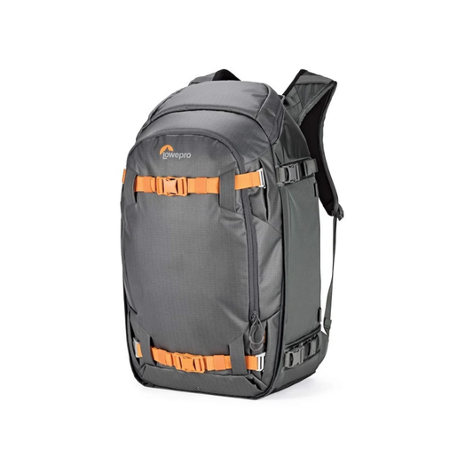 Lowepro Whistler BP 450 AW II grey camera backpack with weatherproof design and large storage capacity