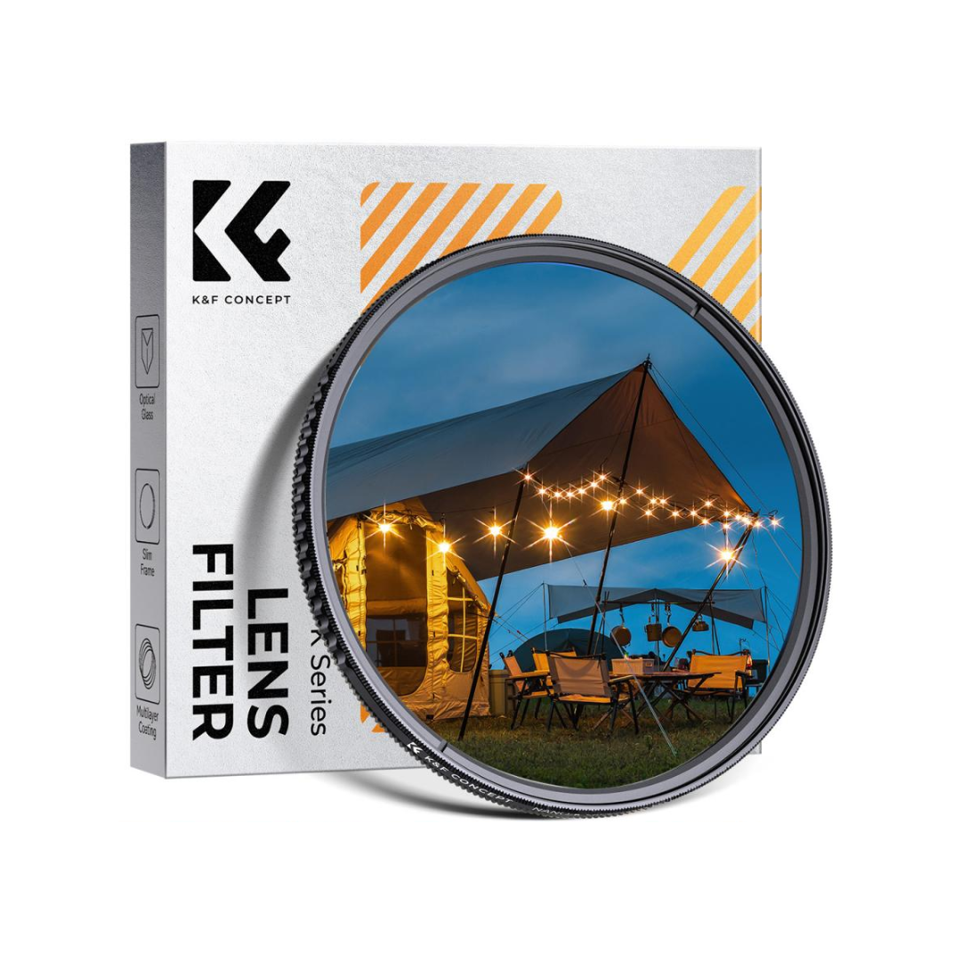 K&F Concept 82mm 6-Line Short Starlight Filter for creating starburst light effects on bright points