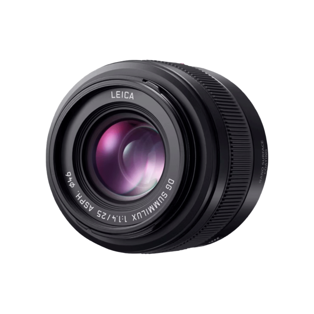 Used Panasonic Leica DG Summilux 25mm f/1.4 II ASPH prime lens for Micro Four Thirds cameras, compact fast standard lens