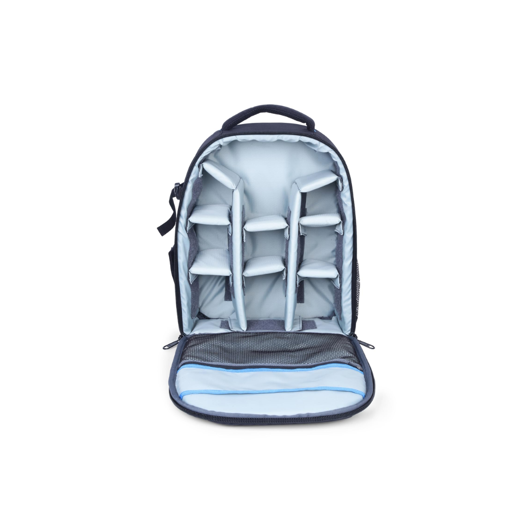 Photron Pro Runner 250 AW II camera backpack designed for professional photographers featuring padded compartments, durable build, and all-weather protection for camera gear.