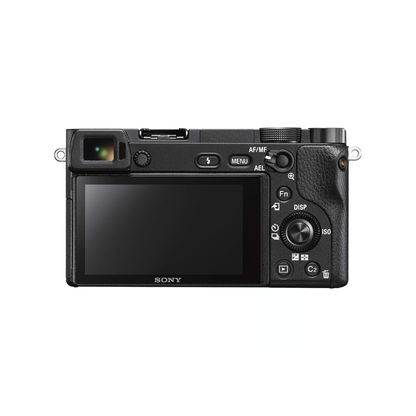 Used Sony a6500 mirrorless camera with 16–50mm f/3.5–5.6 OSS II lens available at Camera Club. Ideal for photography, videography, travel, and content creation.