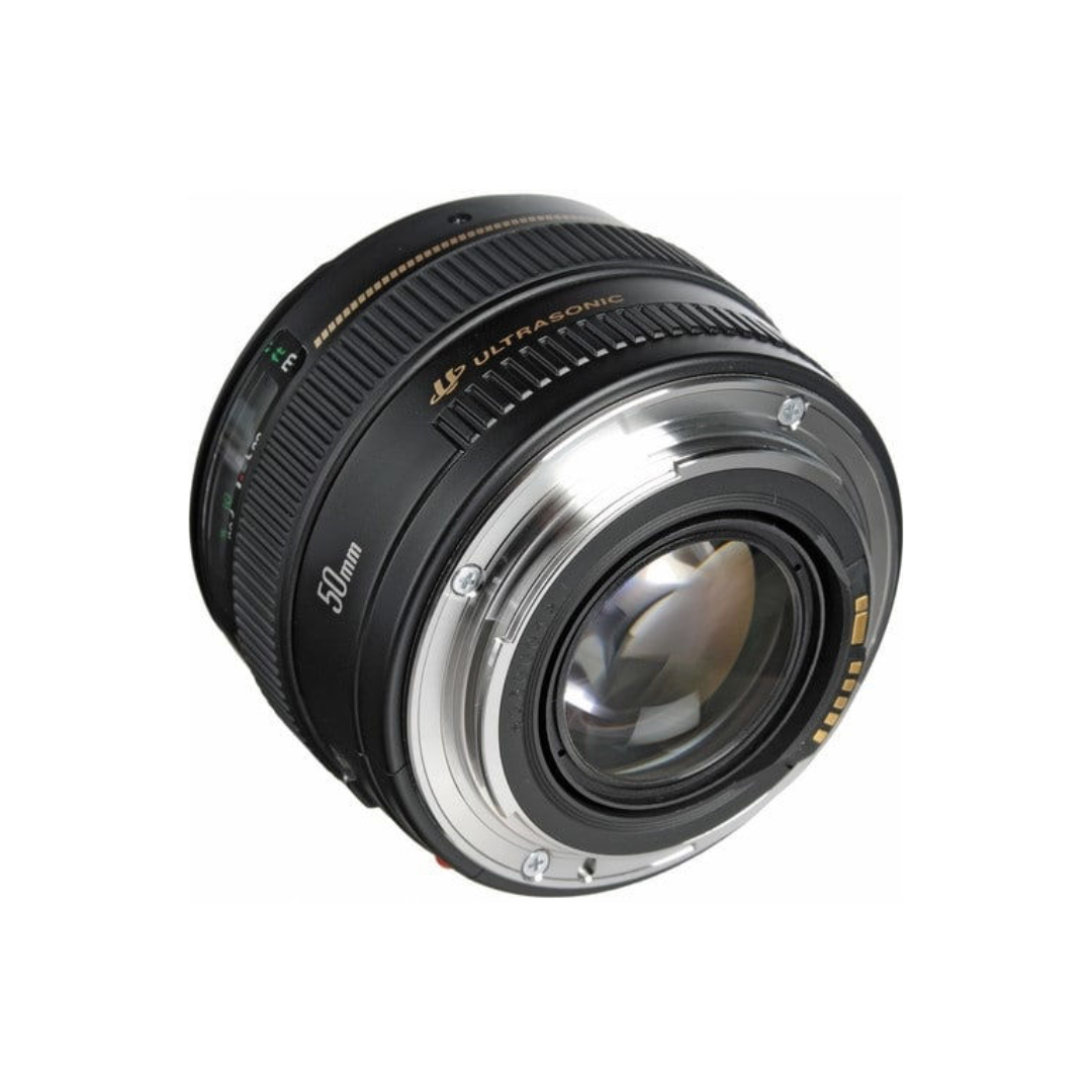 Canon EF 50mm f/1.4 USM prime lens available for rent at Camera Club Bangalore, ideal for portraits, weddings, street photography, and low-light shooting.
