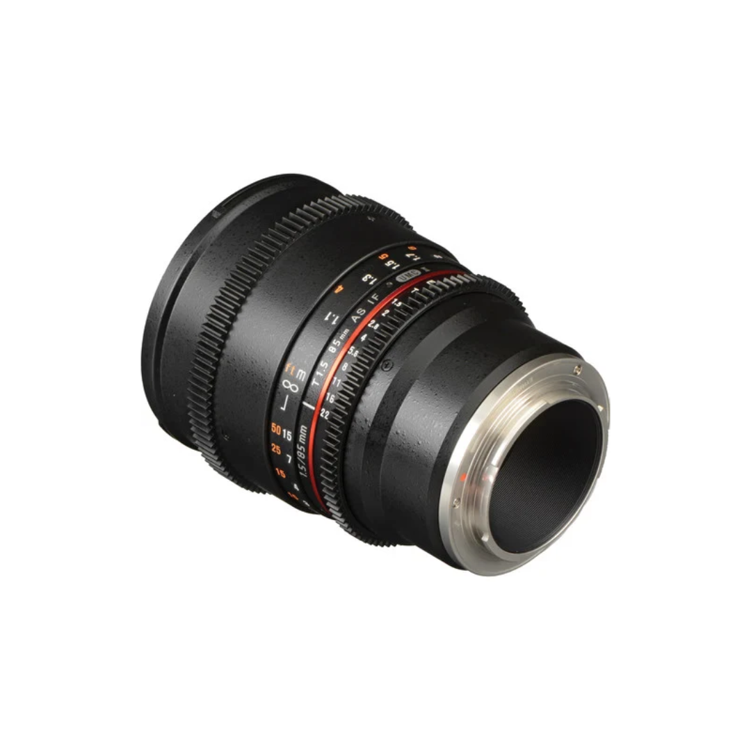 Used Samyang MF 85mm T1.5 VDSLR MK2 manual focus lens for Sony E-mount cameras