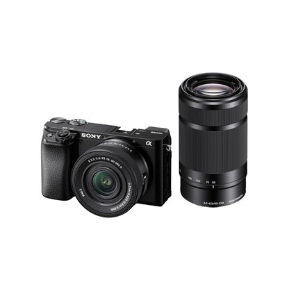 UNBOXED Sony Alpha ILCE-6100X Mirrorless Camera with Upgraded SELP1650 Version 2 Power Zoom Lens and SEL55210 Telephoto Zoom Lens