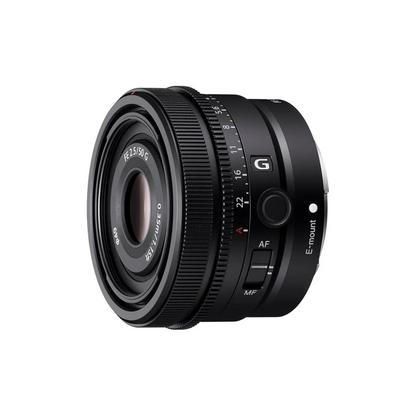 Sony FE 50mm F2.5 G full-frame prime lens for Sony E-mount cameras, unboxed condition.