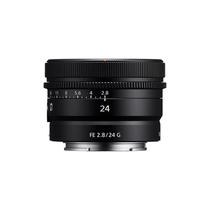 Unboxed Sony FE 24mm F2.8 G full-frame wide-angle prime lens for Sony E-mount cameras