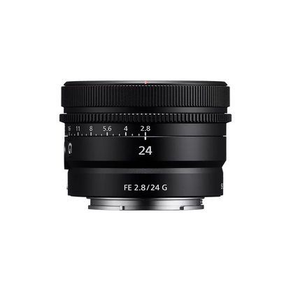 Unboxed Sony FE 24mm F2.8 G full-frame wide-angle prime lens for Sony E-mount cameras