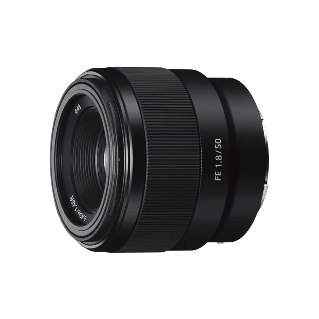 Unboxed Sony FE 50mm F1.8 full-frame prime lens for Sony E-mount cameras, model SEL50F18F.