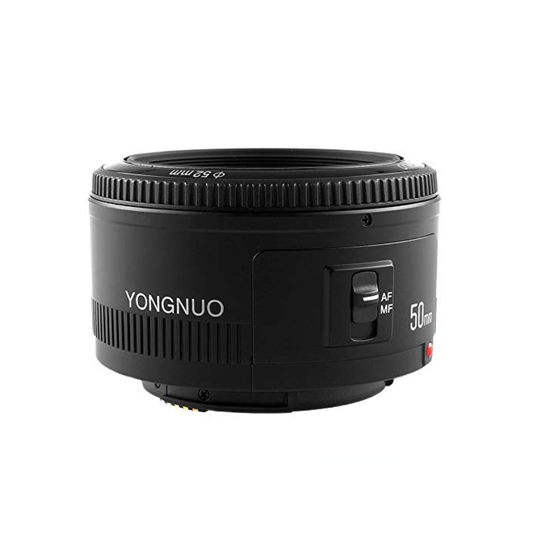 Used Yongnuo YN 50mm f/1.8 prime lens for Canon EF mount cameras available at Camera Club. Ideal for portraits, low-light photography, and everyday shooting.