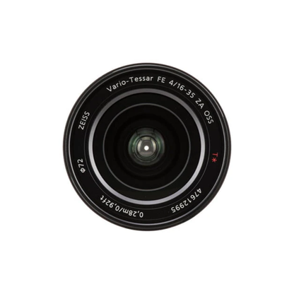 Used Sony Vario-Tessar T* FE 16-35mm F4 ZA OSS Lens for Sony E mount available at Camera Club. Ideal for landscape, architecture, travel, and video photography.