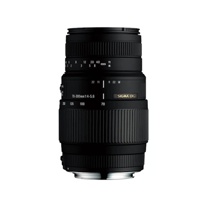 Used Sigma 70-300mm f/4-5.6 DG telephoto zoom lens for Canon EF mount available at Camera Club. Ideal for wildlife, sports, portraits, and everyday photography.