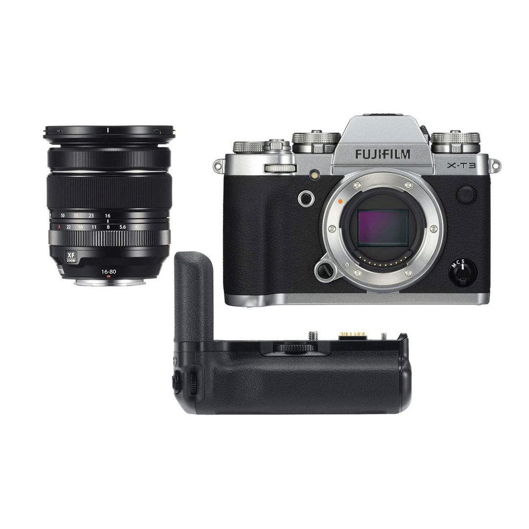 USED Fujifilm X-T3 Mirrorless Camera Black with XF 16-80mm Lens Kit and Battery Grip available at Camera Club