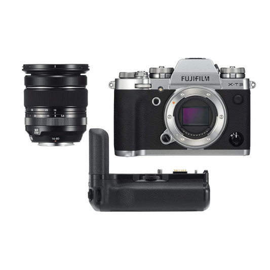 USED Fujifilm X-T3 Mirrorless Camera Black with XF 16-80mm Lens Kit and Battery Grip available at Camera Club